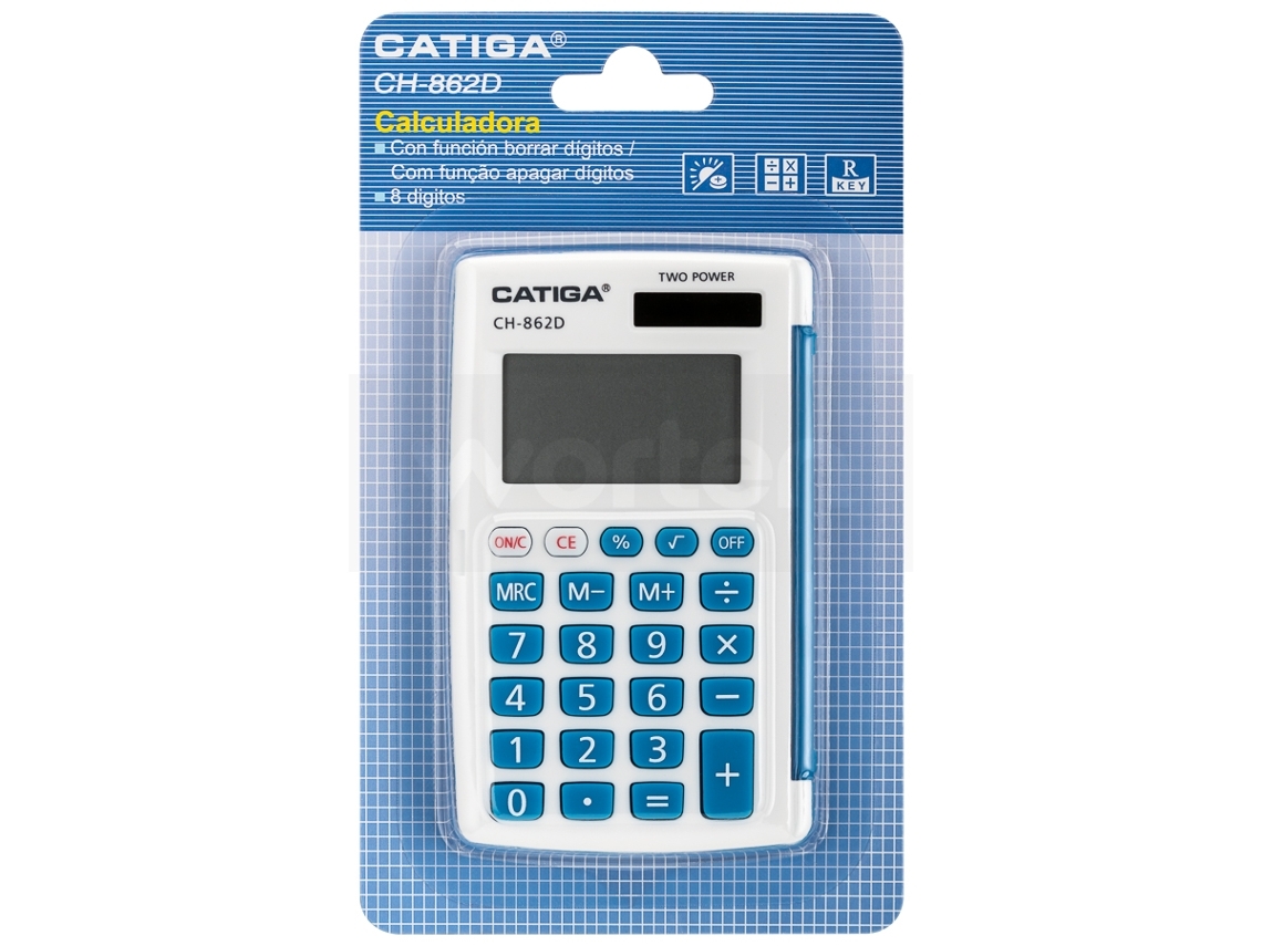 Calculadora Básica CATIGA CH-862D Azul (Outlet Caixa Aberta - 8 dígitos)