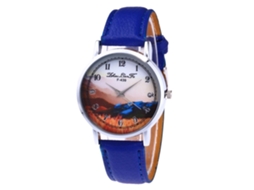 Relógio de Pulso Analógico de Quartzo com Mostrador Redondo Fashion (azul Royal)