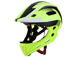Capacete MDUG Infantil para Bicicleta com Protetor de Queixo Removível, Amarelo e Preto