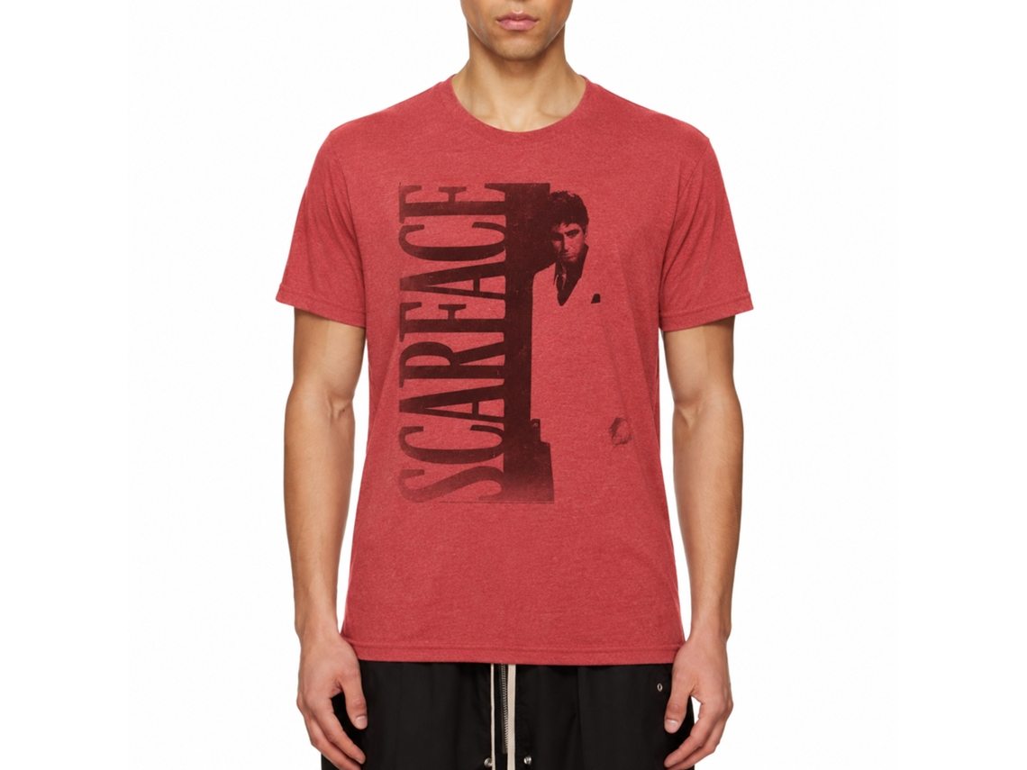 Rockinstone Scarface Movie Heather Red Adult T-shirt Size:xl