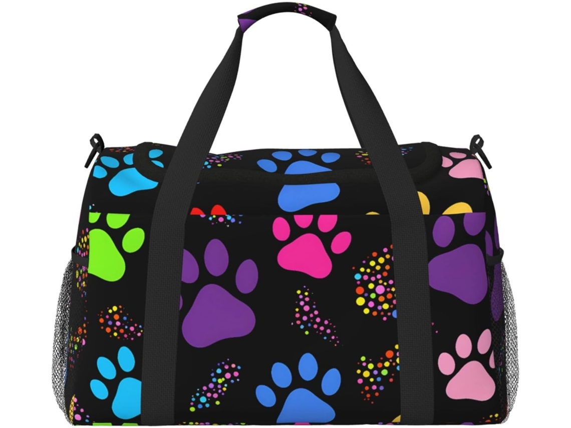 Bolsa de Viagem Impermeável com Estampa Colorida Patas Ideal para Zíper Dobrável Ergonômico Viagens Academia