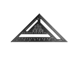 Regra Triangular de Carpintaria 12 Polegadas Liga de Alumínio 45/90 Graus Preto S/MARCA