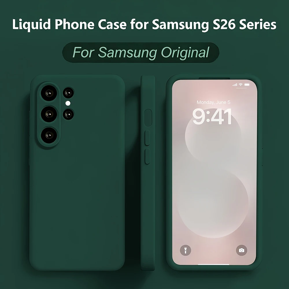 Capa Traseira De Silicone Líquido Macio E Resistente A Impactos (verde Para Iphone 16 Pro Max) Para Samsung