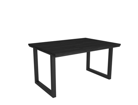 Mesa de Refeição SKRAUT HOME Tetrix 6 Lugares (Preto - Melamina - 140 x 90 x 75 cm)