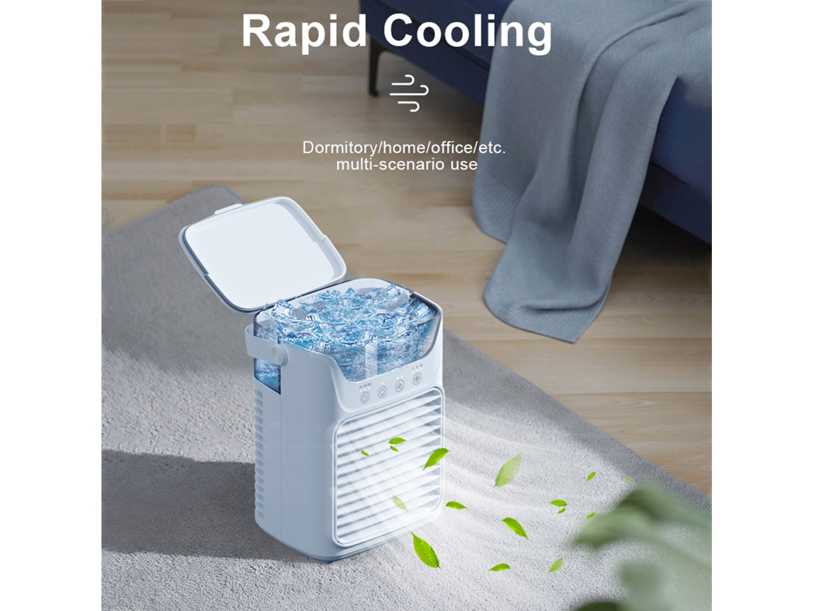 Ventilador Mesa Neblina Luz Rgb Usb 3 Velocidades