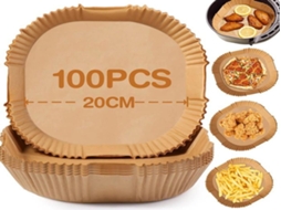 Papel Lurelia para Air Fryer, 100 Unidades, 20 Cm, Antiaderente, Descartável