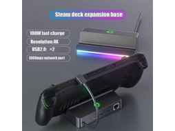 Estação De Acoplamento Steam Deck Dock 6 Em 1 Hub Usb Tipo C Para Hdmi Compatível Com 4k 60 Hz Rj45 2.0 Base Chaberlu