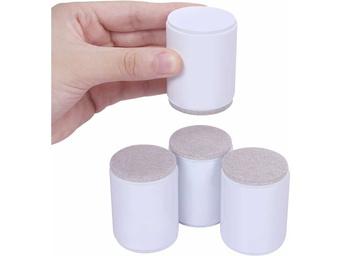 Lurelia Elevador Para Móveis, Conjunto De 4, Para Cama, Sofá E Mesa, 6 Cm, Branco/madeira