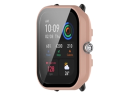 Lurelia Capa Com Vidro Temperado Para Amazfit Gts 4 Mini, Pc E Vidro Temperado, Proteção 360°, Rosa Sakura