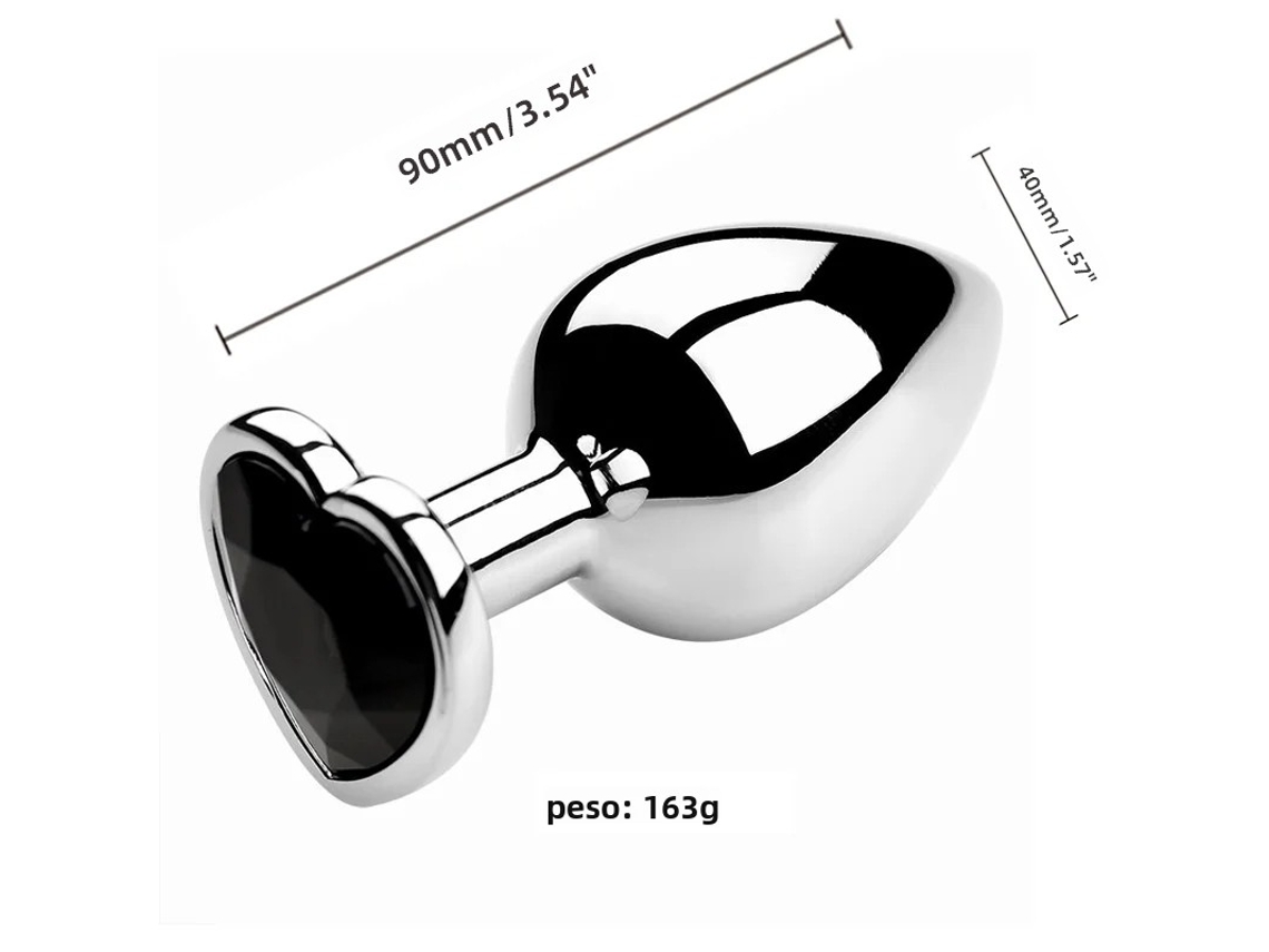 (preto G) Plug Anal De Metal Unissex, Brinquedo Para Masturbação