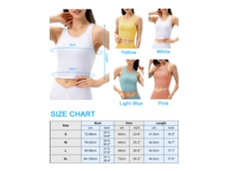Top Yoga Feminino Com Sutiã Integrado 75% Nylon 25% Spandex
