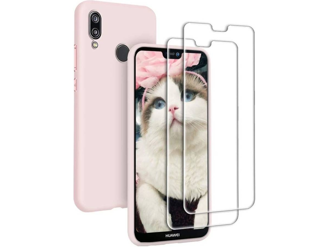 Capa + Película Huawei P20 Lite 2* HONGWE. Rosa