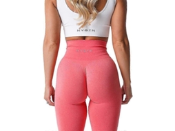 Leggings Sem Costuras Mulher Esportivos Elásticos Respiráveis Levanta Bumbum Cintura Alta Nylon Espandex