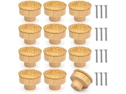 Conjunto De 12 Puxadores De Gaveta Em Rattan Natural Youth