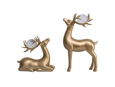 Conjunto de 2 Figuras Decorativas de Veado RNEMITERY
