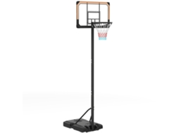 Tabela De Basquete Exterior Com Altura Ajustável 235-264 Cm Tabela De Basquete Com Suporte Para Bola Rodas E Base Recarregável Preto