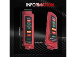 YURU Testador de Bateria Automotiva BT 890 com Diagnóstico e Indicador LED para Veículos