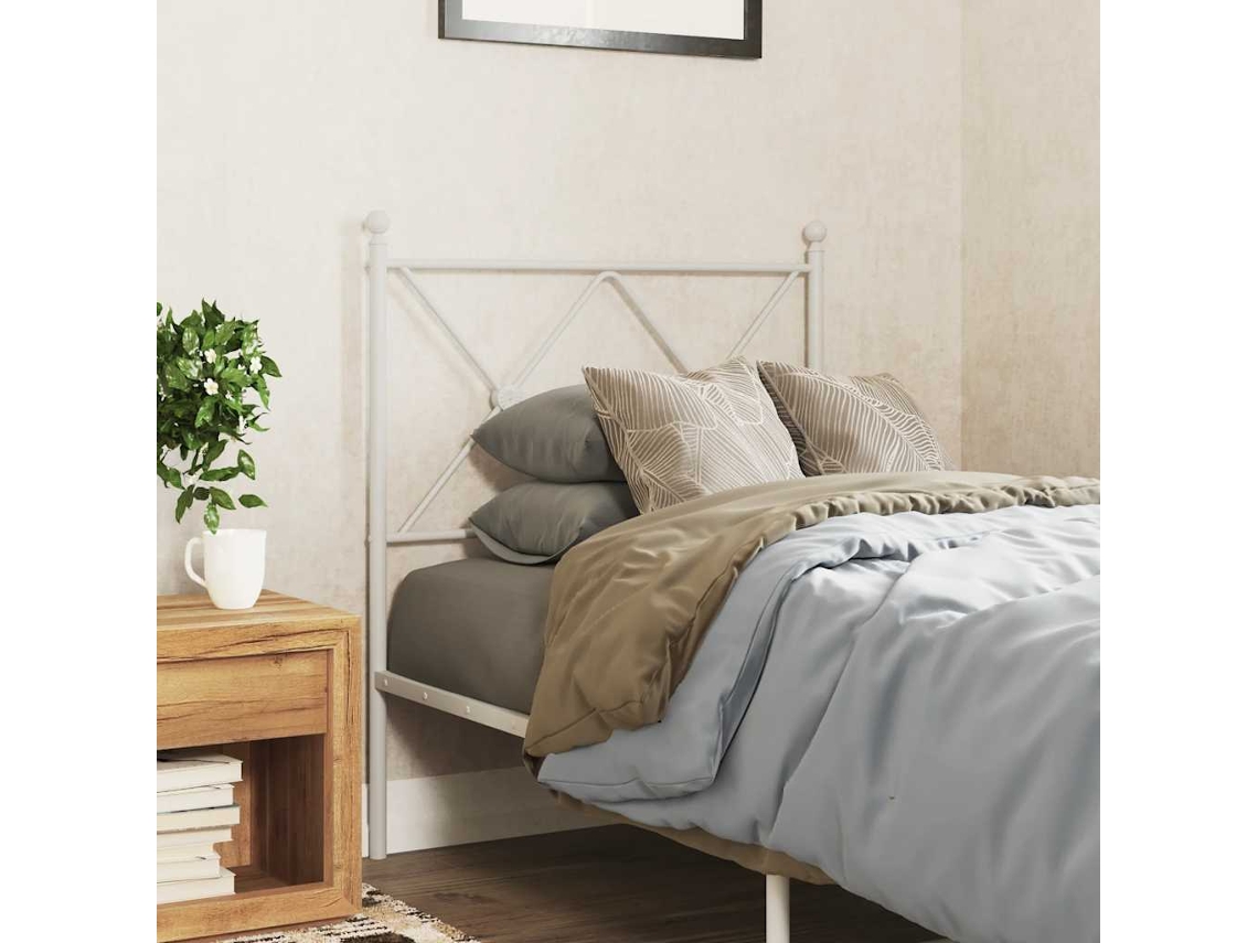 Vidaxl Cabeceira De Substituição 75 Cm Metal Branco