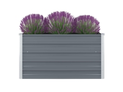 Vidaxl Canteiro Jardim Elevado 100x100x45 Cm Aço Galvanizado Cinzento
