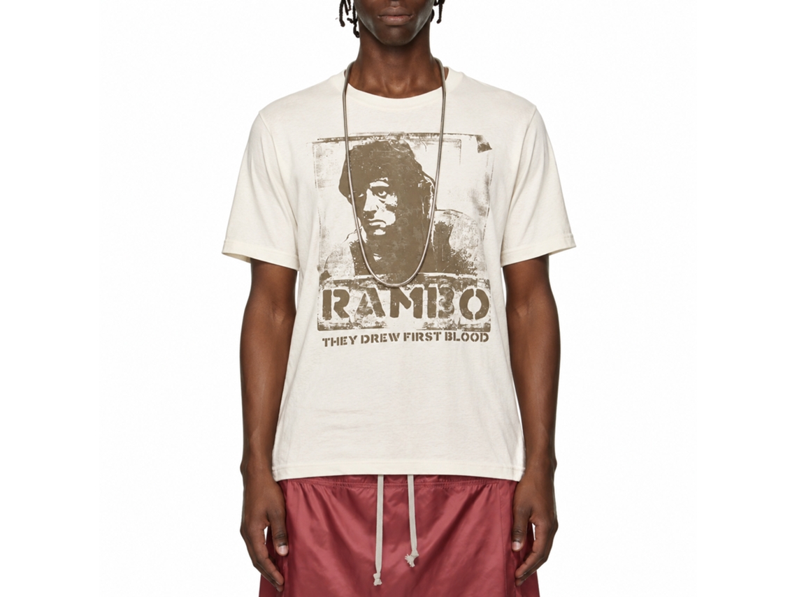 Rockinstone Rambo Movie Blame Solid Natural Adult T-shirt Size:xxxl