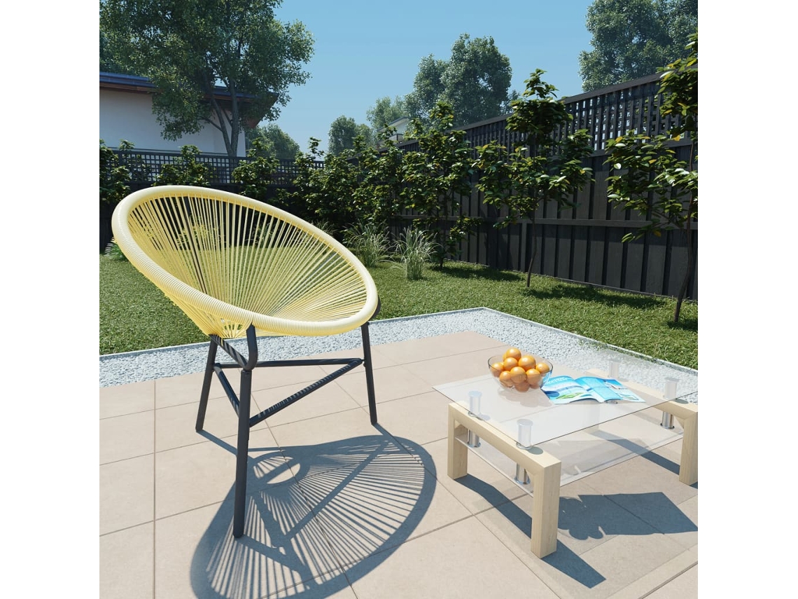 Vidaxl Cadeira Acapulco Para Jardim Vime Pe Bege