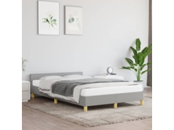 Estrutura De Cama Sem Colchão Cinza Claro Tecido