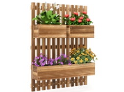 Horta de Parede com 3 Bandejas Removíveis de Madeira Maciça, 60 X 16 X 80 Cm CHEZMOI