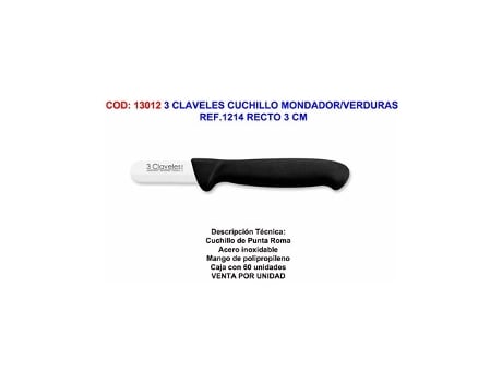 Faca Descascar Legumes 3 Claveles Ref. 1214 Reta 3 Cm