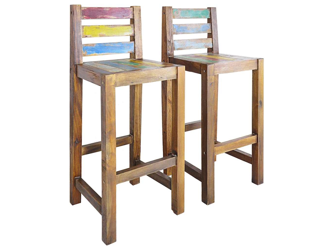 Bar Stool, Bar Stools Vidaxl Multicolor Madeira (40 X 40 X 106 Cm)