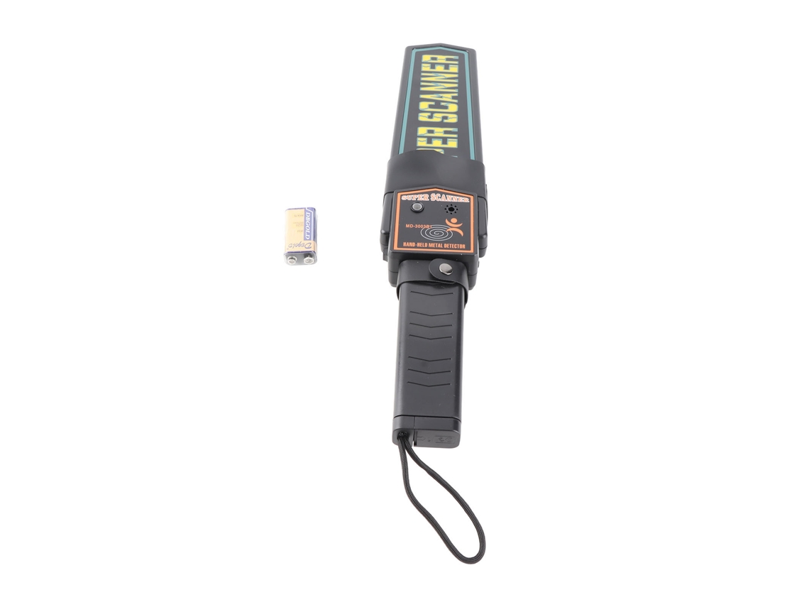 Detector de metais portátil com luz de alarme, scanner de segurança externo de alta precisão.
