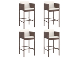 Bar Stool, Bar Stools Vidaxl Marrom Rattan / Vime (n/a)