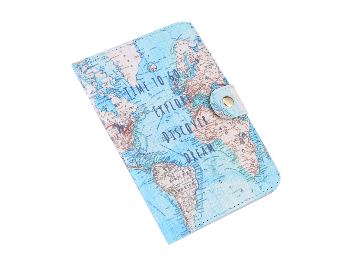 Carteira De Viagem Fofa Com Estampa, Porta-passaporte, Proteção Rfid, Organizador De Documentos, Porta, Cartão De Identificação Para Viagens, Mapa