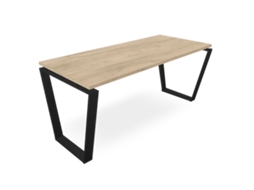 Mesa com estrutura em pirâmide invertida. 140x80cm. Carvalho. OFILIKE