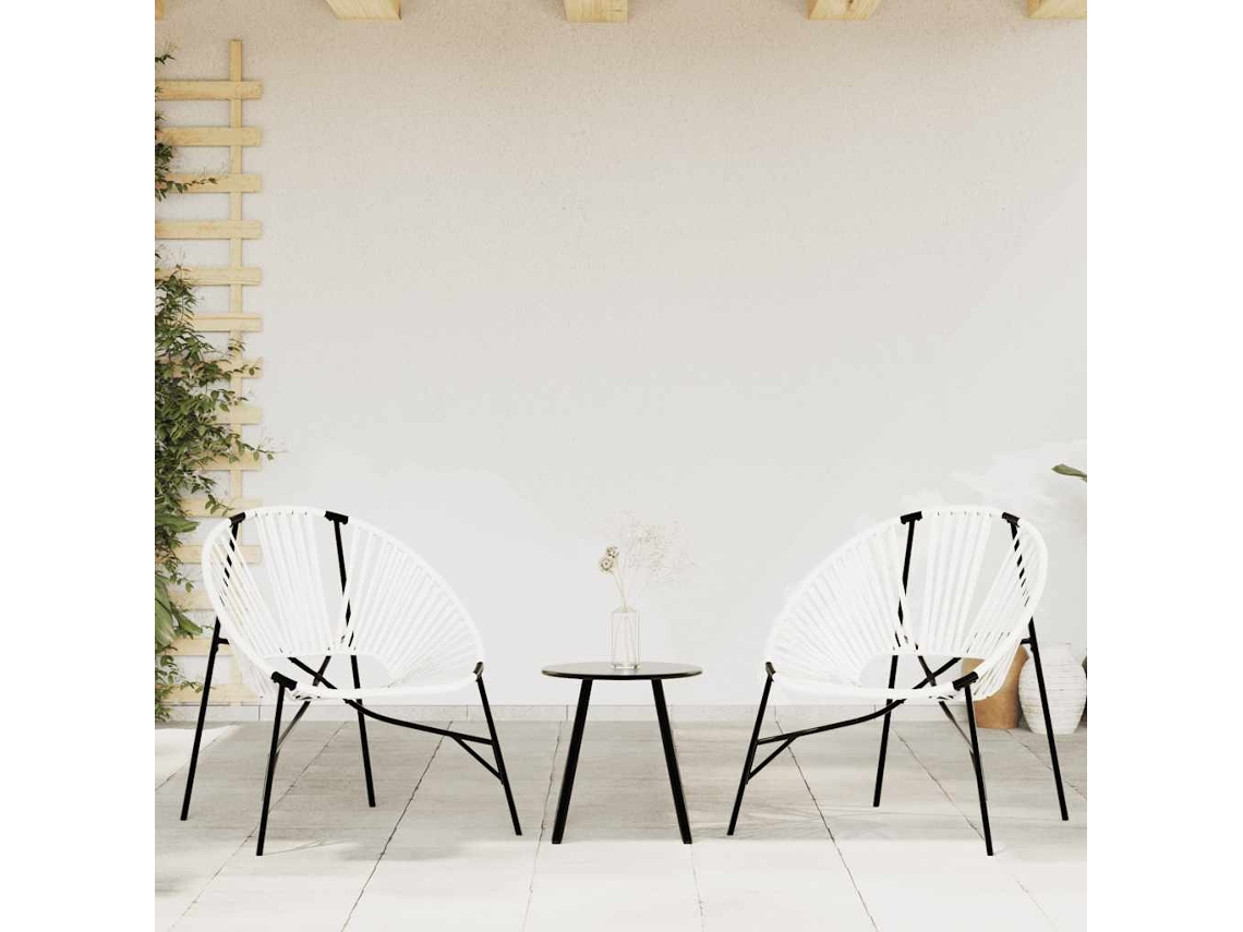 Vidaxl Cadeiras De Jardim 3 Pcs Vime Preto E Branco