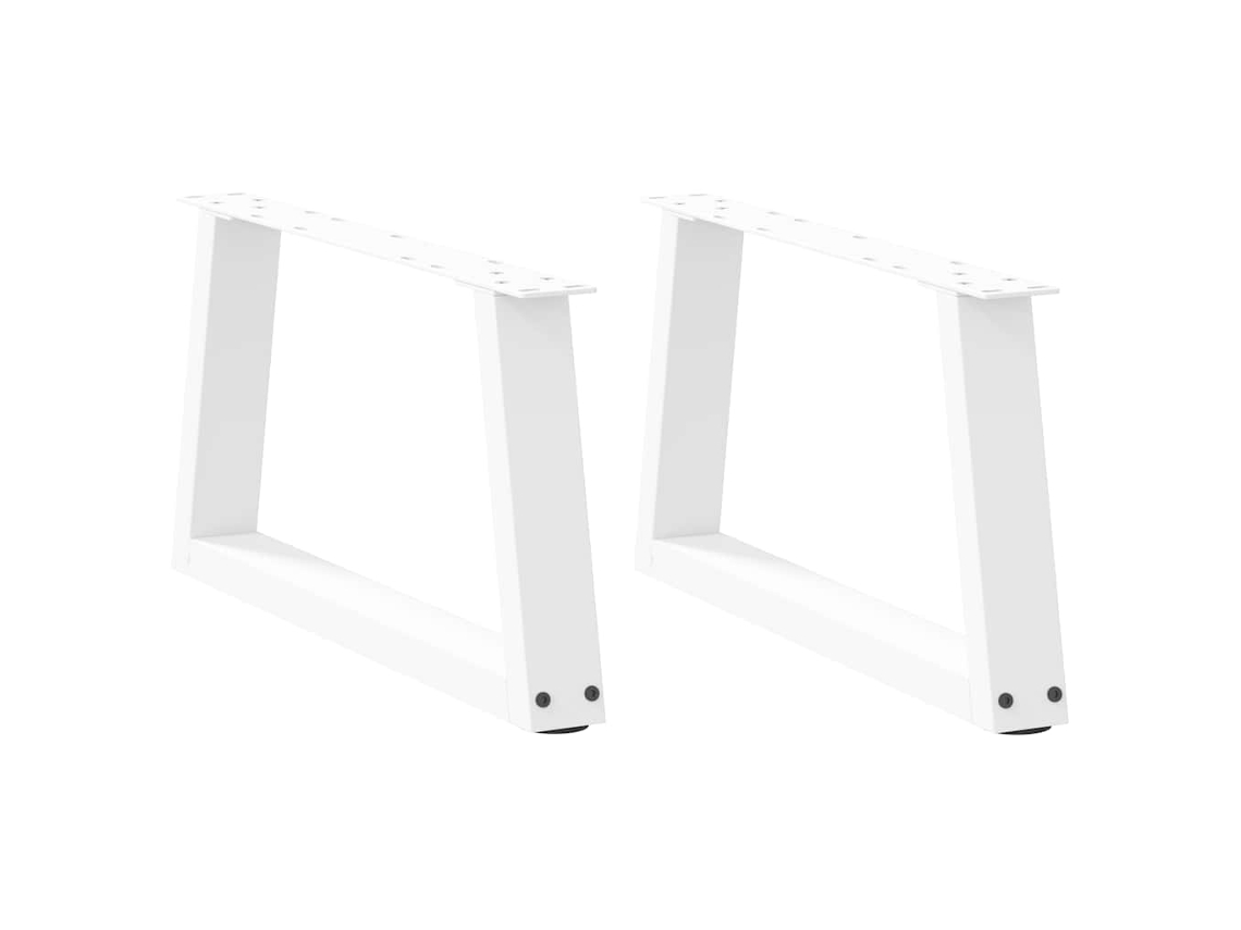 Vidaxl Pés Para Mesa De Centro Em V, 2 Peças, Branco, 60x(30-31,3) Cm, Aço