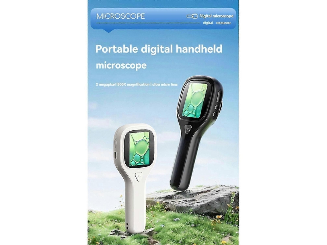 Microscópio Portátil Digital Com Lupa, Luzes Led, Tela Usb De 2 Polegadas E Impressão Digital Para Inspeção Têxtil (branco).