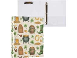 Pasta de 3 Argolas para Papel Tamanho Carta , Dia São Patrício, Organizador Redondas com Pranc (27,9 X 21,6 Cm)