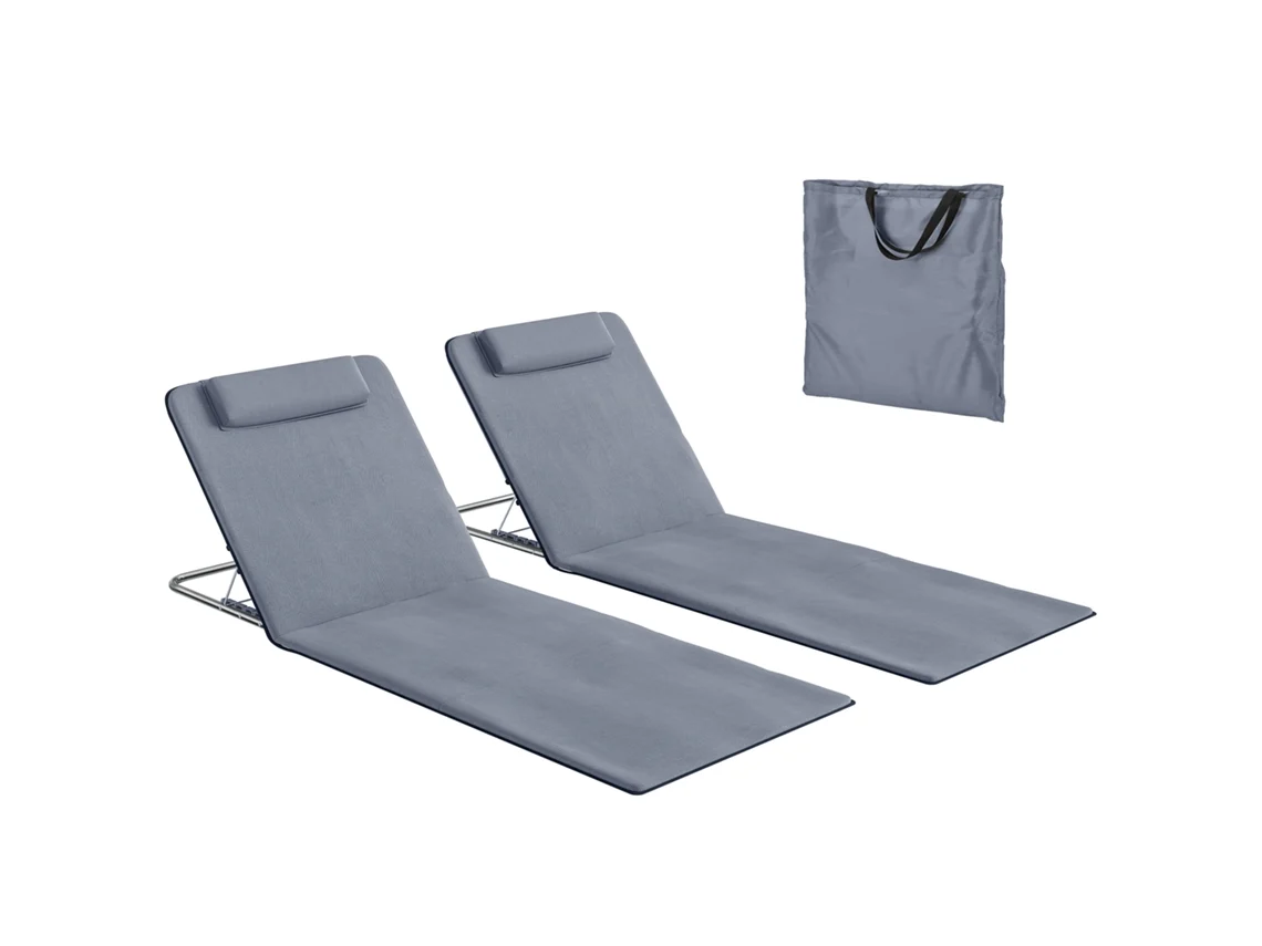 Conjunto de 2 Esterillas Reclinables 134x48x33cm BTFORUS
