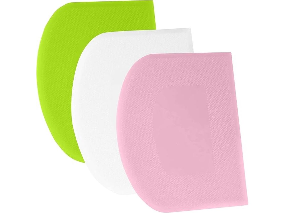 Elysve Raspador De Massa, Cortador De 3 Peças 4,7 X 3 Polegadas, Flexível, Antiderrapante, Para Confeitaria