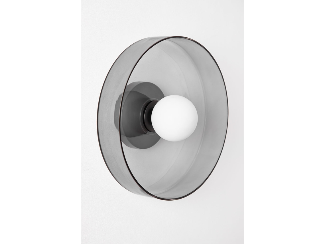 Aplique De Parede Para Casa De Banho Jaxal Vidro Preto Ø35 Cm Sklum