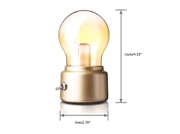 Lâmpada Mesa Led Recarregável Interruptor Metal Retro Ecológica S/MARCA