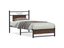 Bed Frame, Bed Frames Vidaxl Marrom Madeira Processada (90 X 190 Cm)