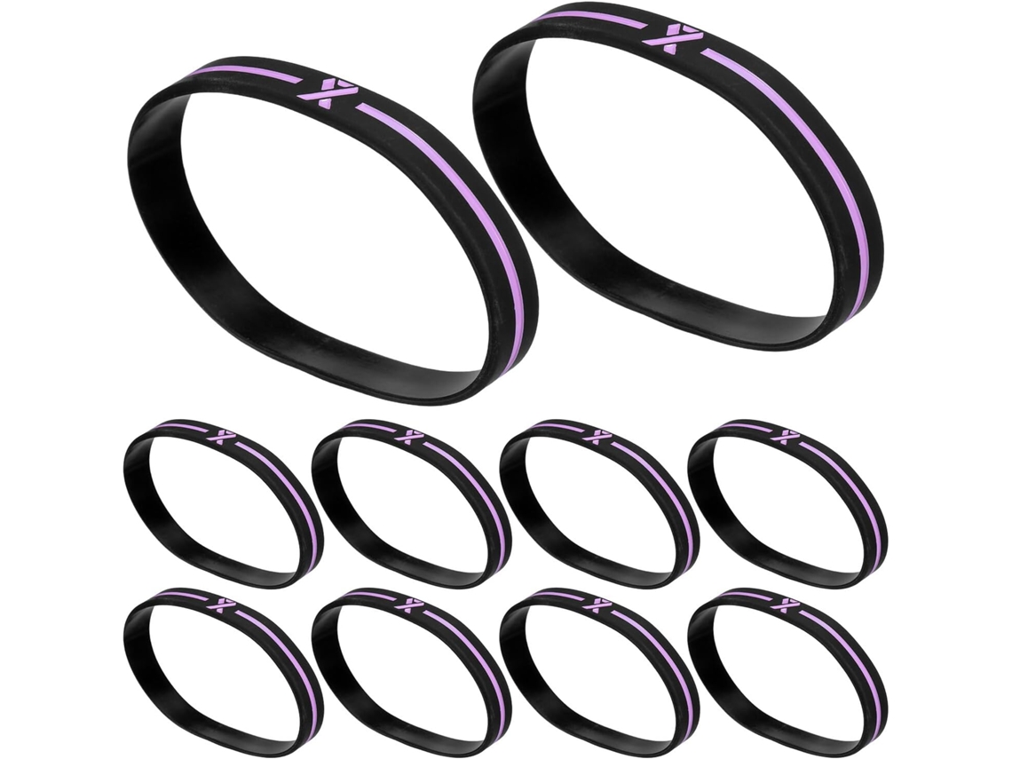 Conjunto de 30 Pulseiras de Silicone para Sensibilização para o Cancro da Mama Flexíveis e À Prova D Água, Com Mensagens