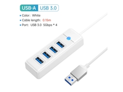 Yizhood 4 Portas USB 3.0 Hub 5Gbps Alta Velocidade Ultra-fino Adaptador OTG Para PC Laptop Acessórios Macbook Pro Branco