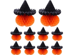 2026 decoraciones de Calabaza En Panal para Halloween, 10 Piezas Decoraciones Infantiles para Fiesta de Otoño Y Acción de Gracias