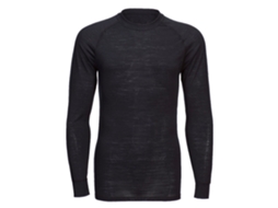 T-shirt De Lã Merino De Manga Comprida Com Gola Redonda Preto / Xxl