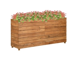 Vidaxl Vaso/floreira 150x40x72 Cm Madeira De Teca Reciclada E Aço