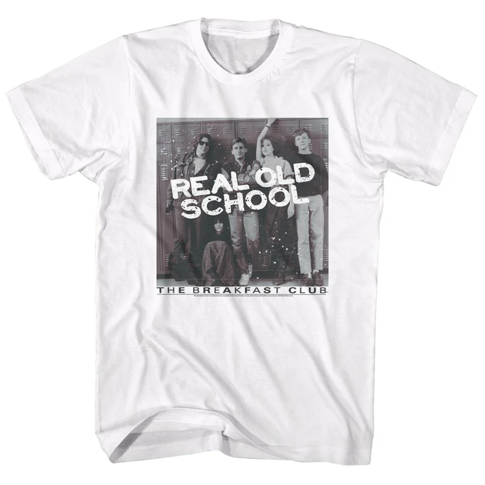 Unisex Adult T-shirt Rockinstone Breakfast Club Movie Real Old School White Sizel