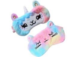 Conjunto com 2 Máscaras de Dormir Fofas com Estampa de Unicórnio e Gato para Meninas AQUAFORGE