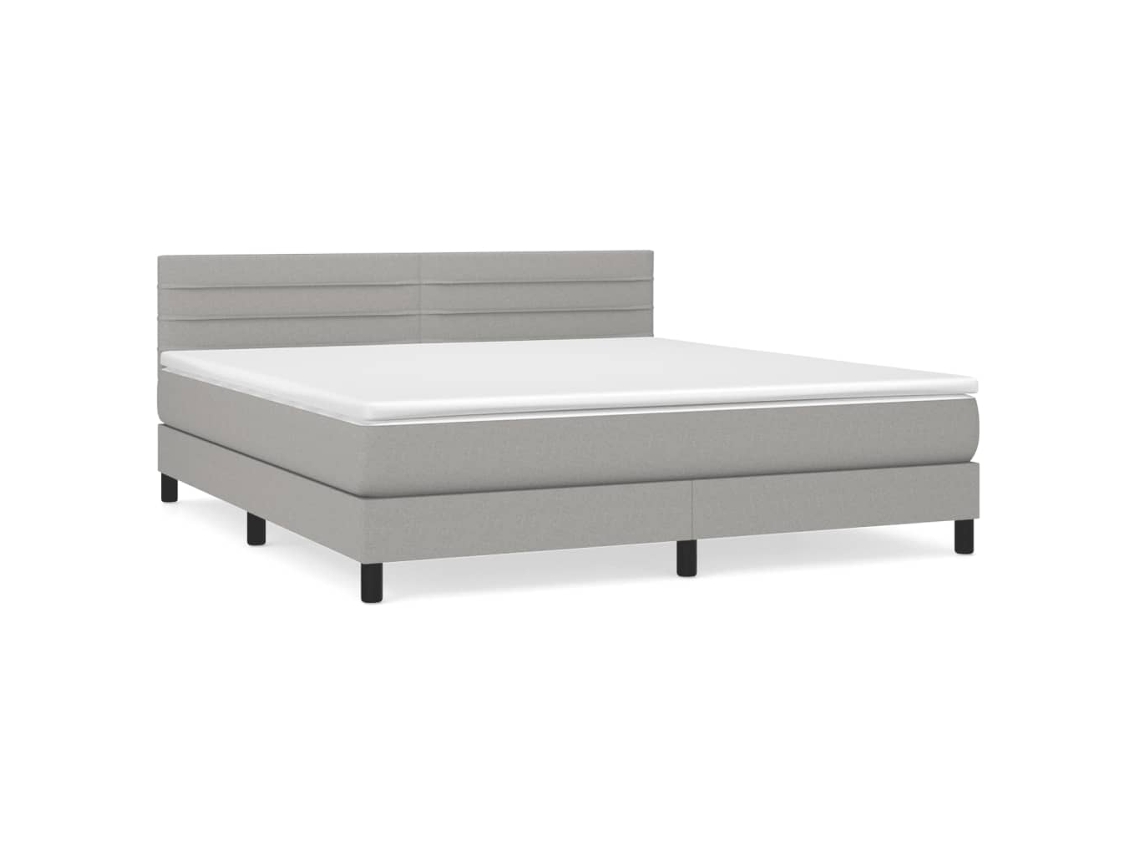 Box Spring Bed, Box Spring Beds Vidaxl Cinzeto Tecido (160 X 200 Cm)